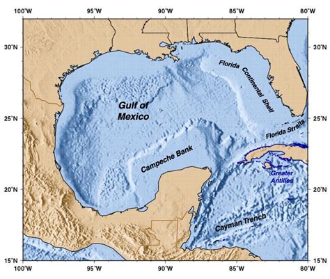 Bathymetry Of The Gulf Of Mexico Bay Of Campeche Yucatan Mexico Bathymetry Of The Gulf Of Mexico Bay Of Campeche Yucatan Mexico