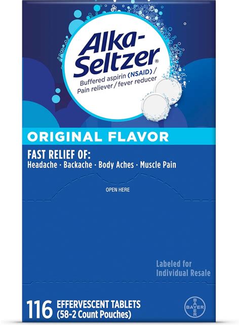 Pain Relief Effervescent Alka Seltzer Original Flavor Pain Relief Effervescent Alka Seltzer Original Flavor